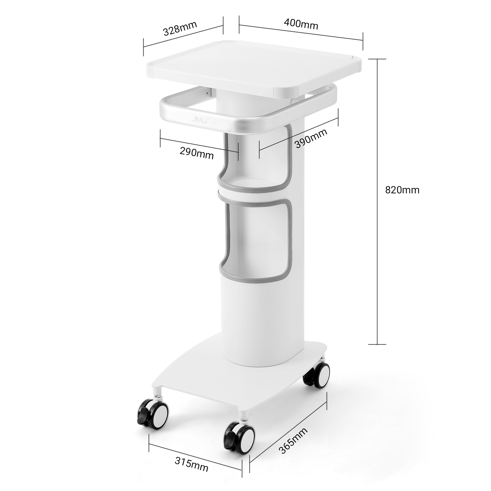 JMU Dental Multi-Function Trolley Cart with 360° Lockable Wheels for Implant
