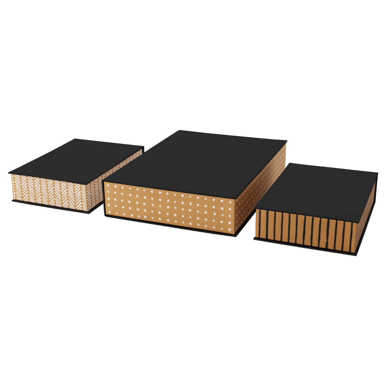 HEJSAN Boxes, set of 3, brown/black, storage, organize, *NEW* *FREE Ship*