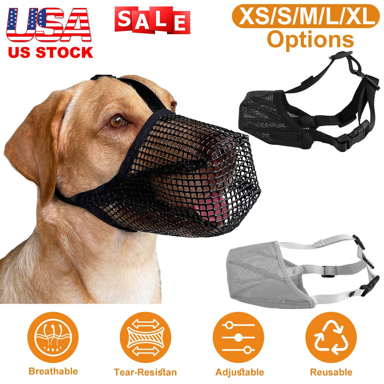 NEW Mask Soft Anti Bite Barking Chewing Mesh Mask Training Adjustable