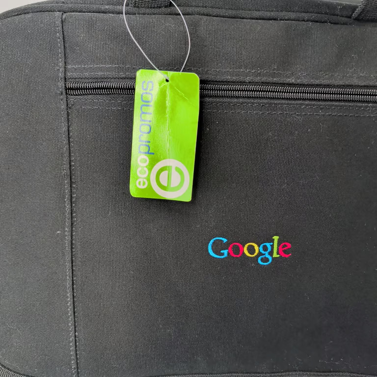 Google Laptop Bag Messenger Briefcase Black Embroidered Logo Promo New Polyester
