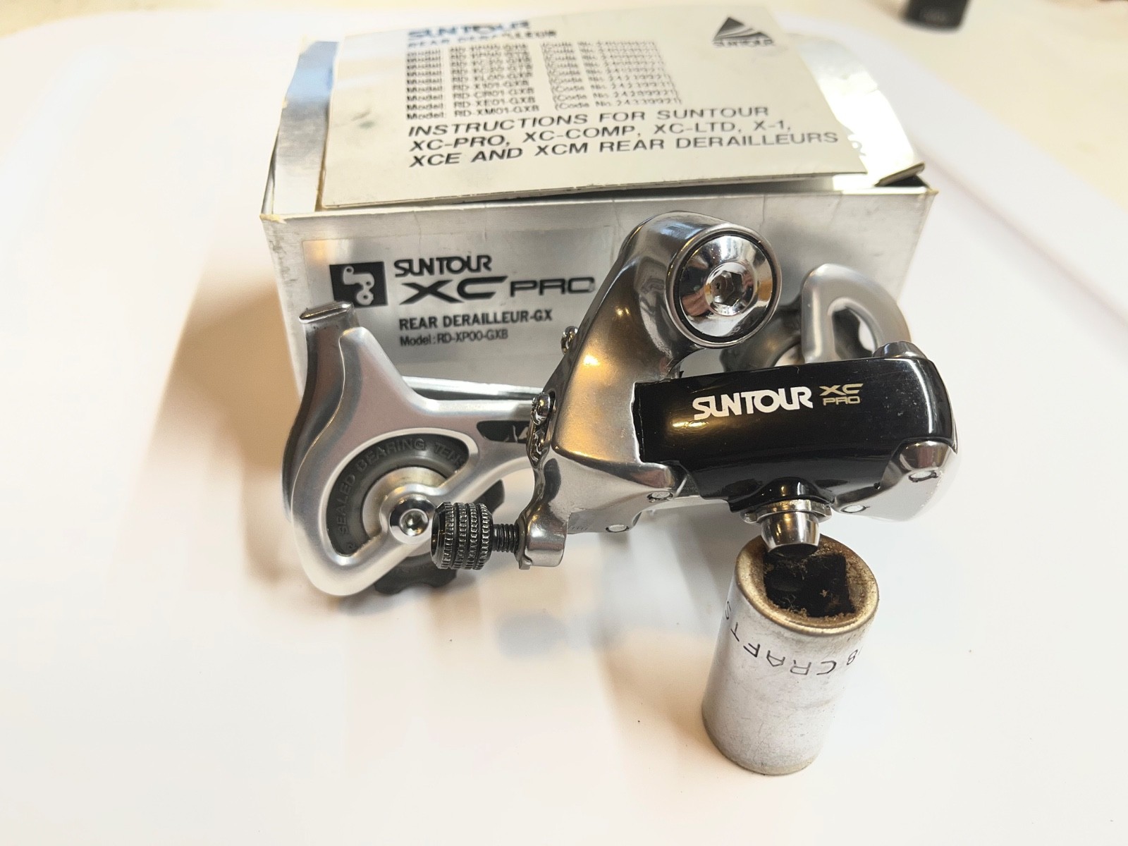 Suntour XC PRO Rear Derailleur  RD-XP00-GXB long cage.  MINT condition.