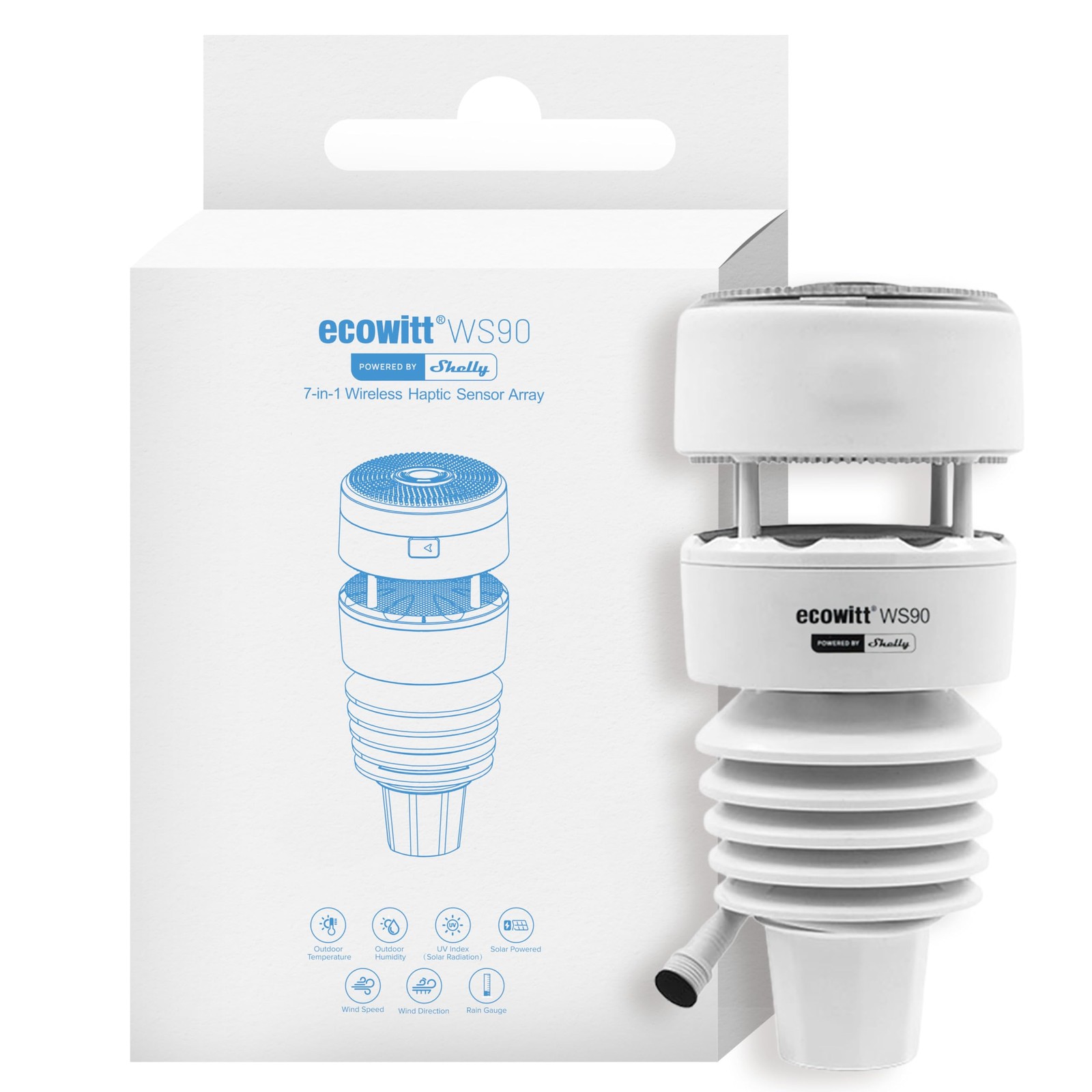 Ecowitt WS90 7-in-1 Weather Station with Bluetooth & Zigbee connectivity, Ult...
