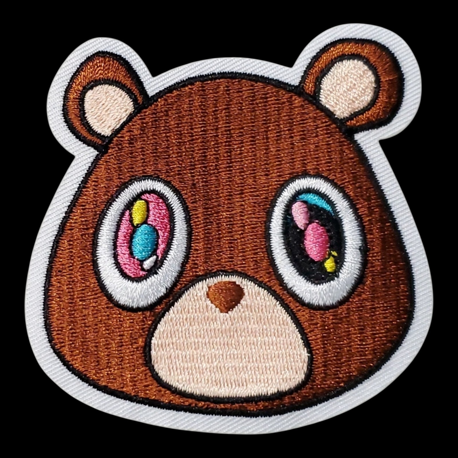 Vintage Kanye West Dropout Bear embroidered iron-on patch. 3" X 3"