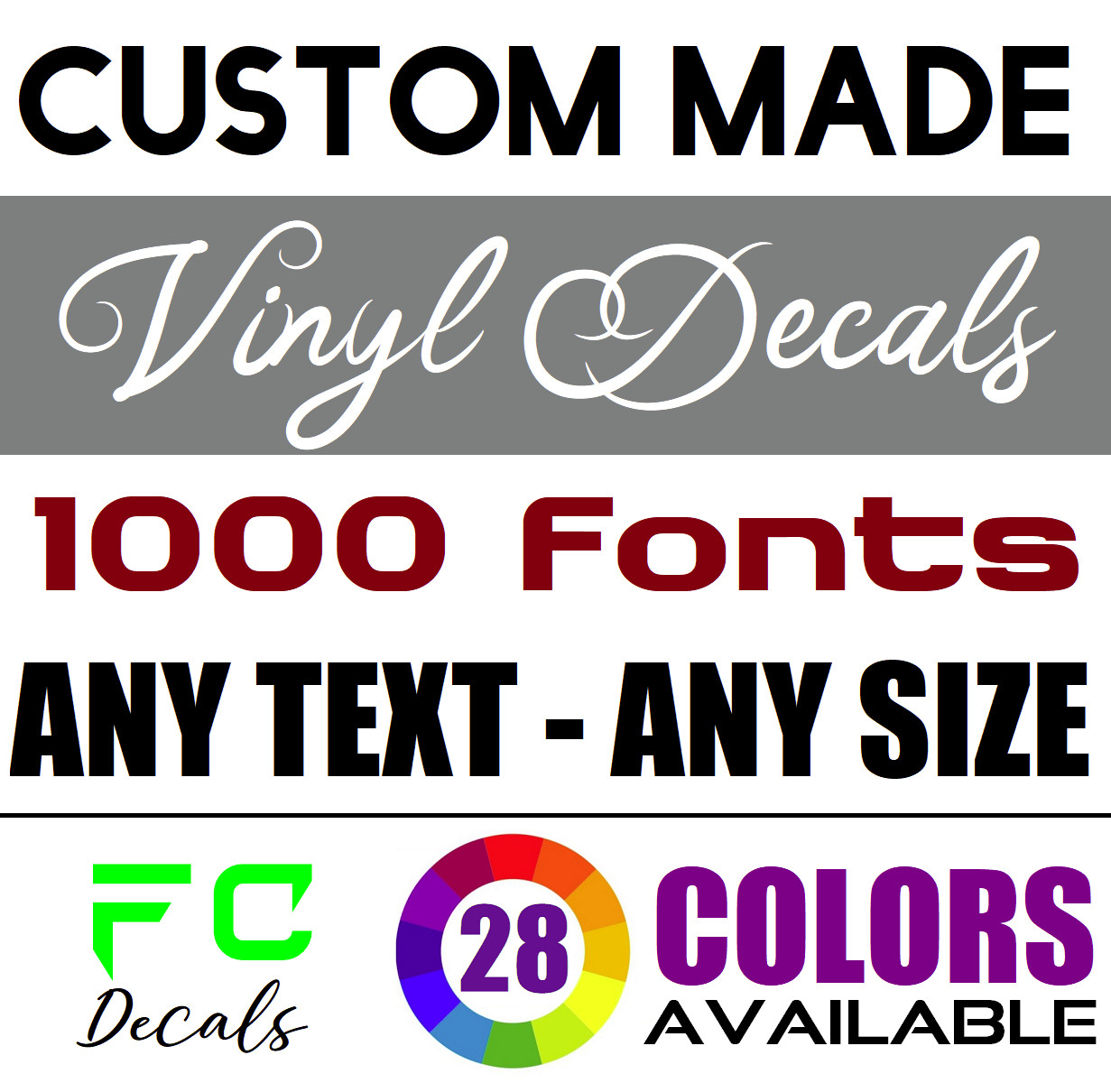 Custom Text Vinyl Lettering Sticker Decal Personalized  ANY TEXT - ANY NAME [A17