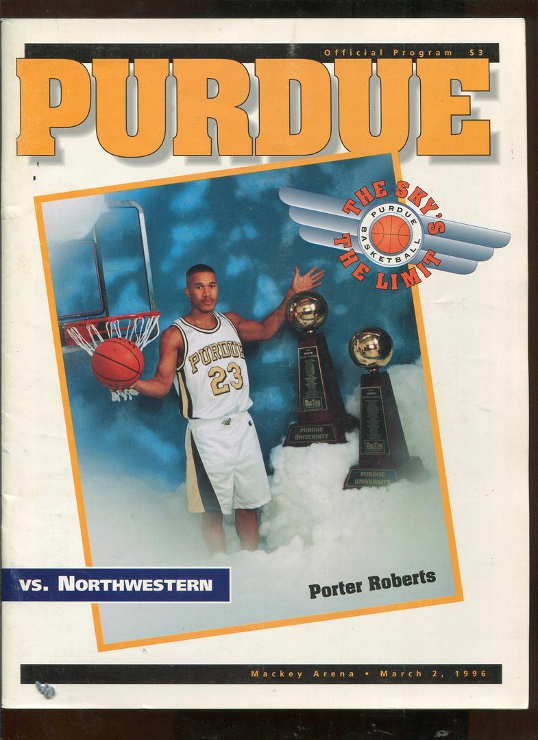 College Basketball Program Purdue Boilermakers - 1996 - 3/2 - Northwestern NCAA