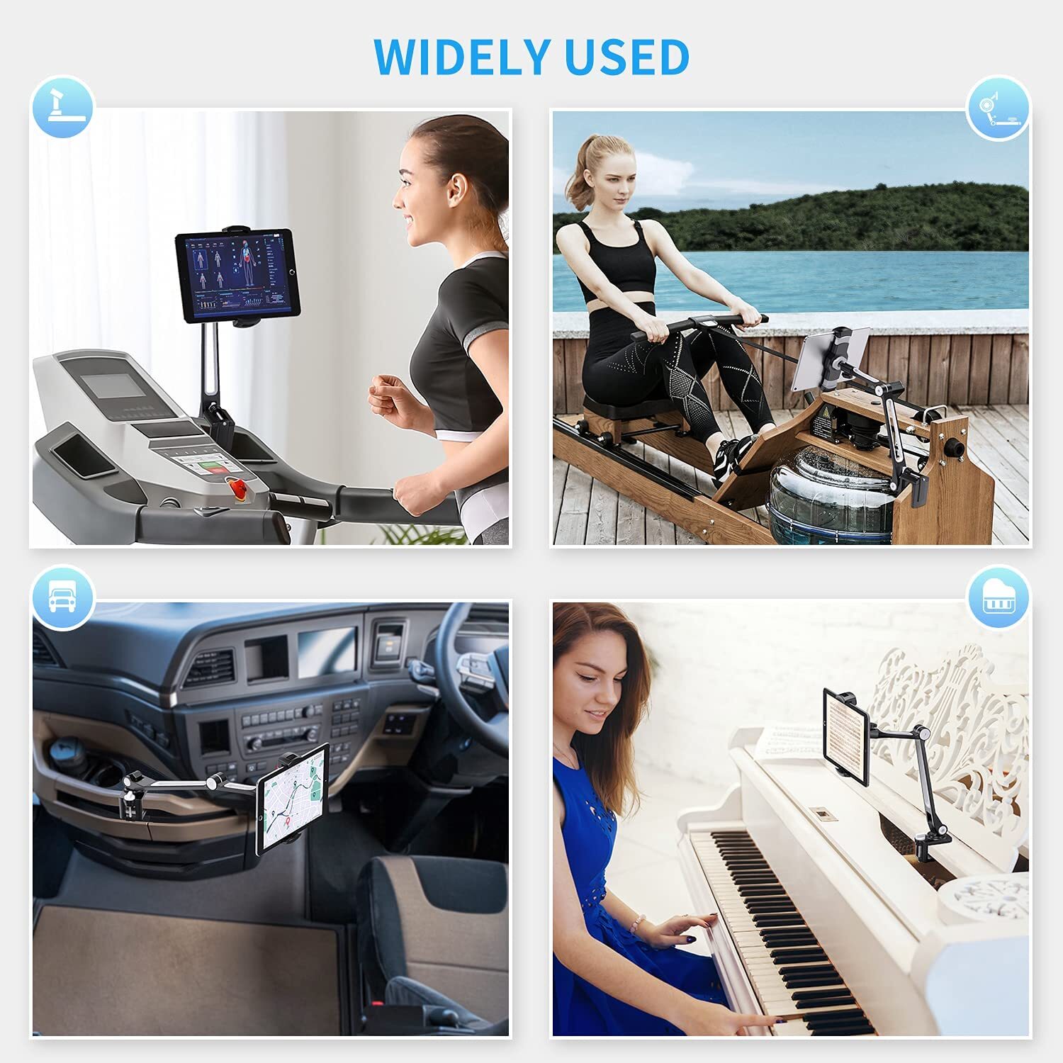 Adjustable Long Arm Clamp Tablet Stand Desktop Mount Smartphone 360 Rotation