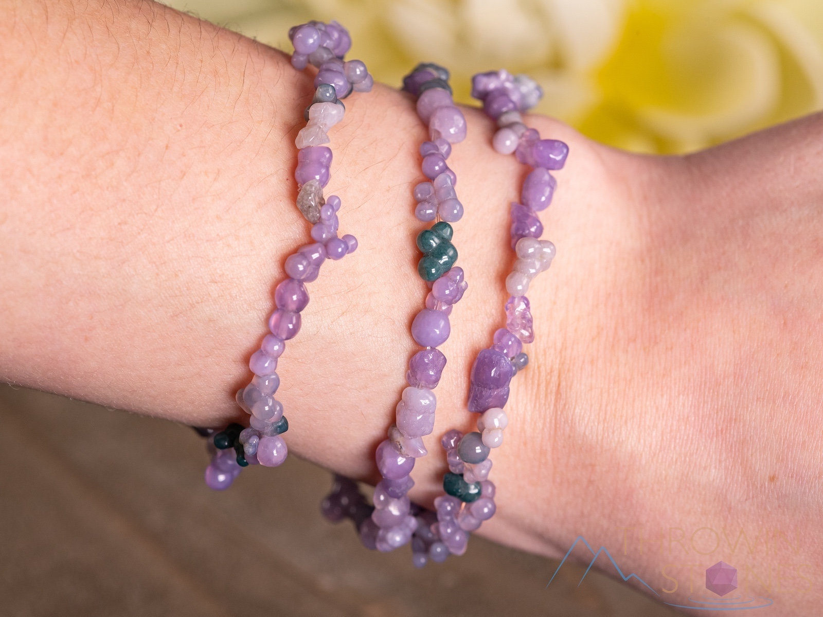 GRAPE AGATE Crystal Bracelet - Tumbled Beads - Beaded Handmade Jewelry, E1716