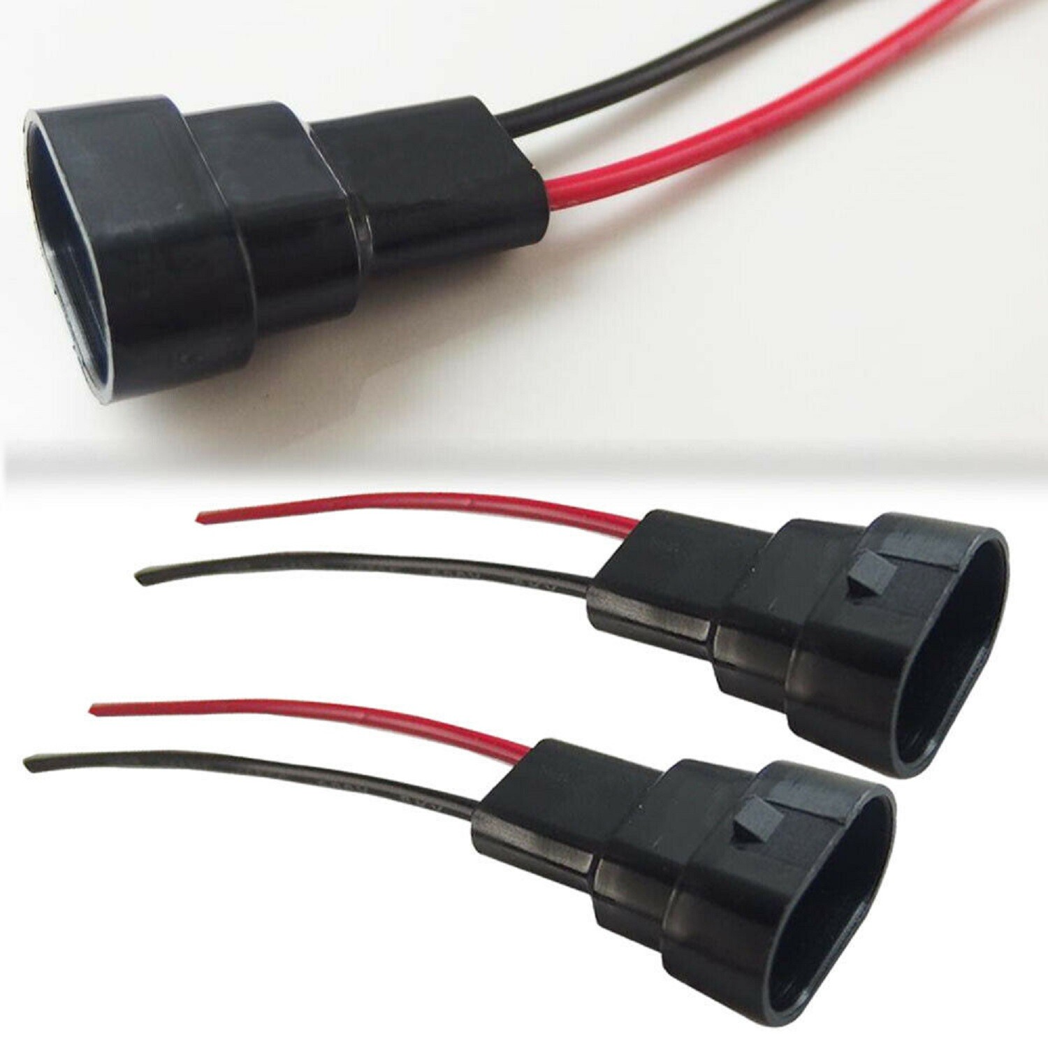 Wire Pigtail Male 9005 HB3 Two Harness Head Light Low Beam Replacement Socket OE