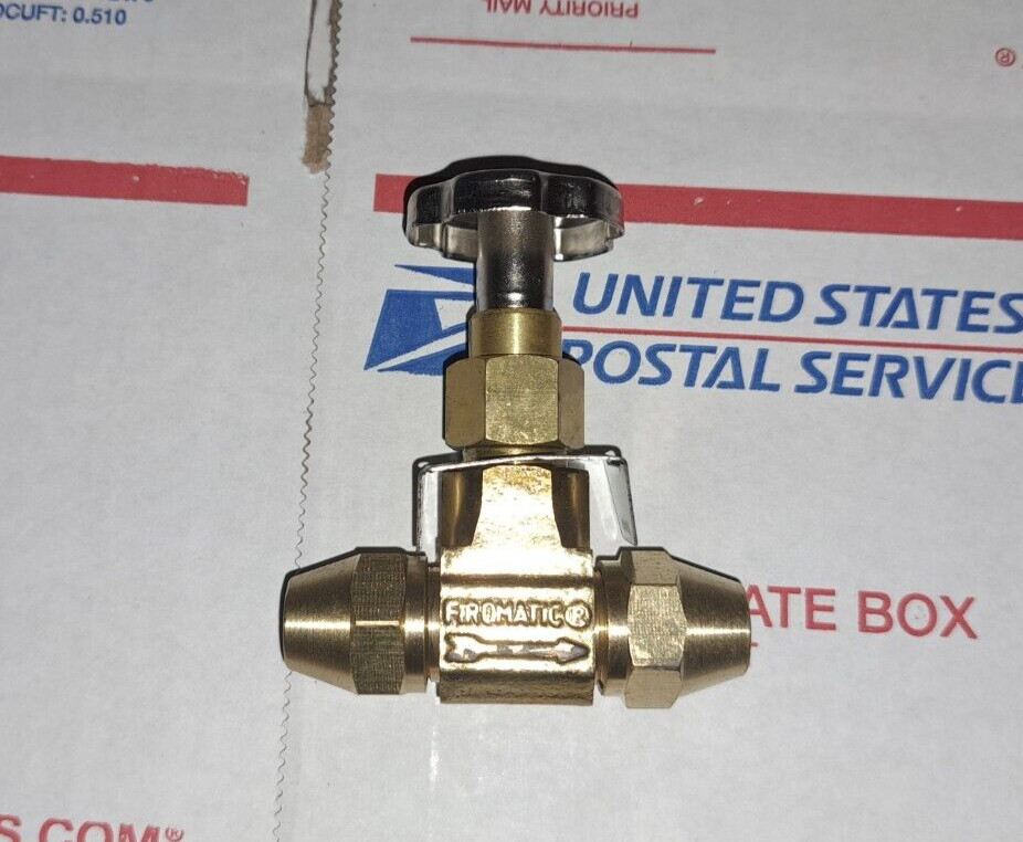 Firomatic 12840 3/8ODF Brass Oil Valve -- Fusible Flair 3/8" line Beckett burner