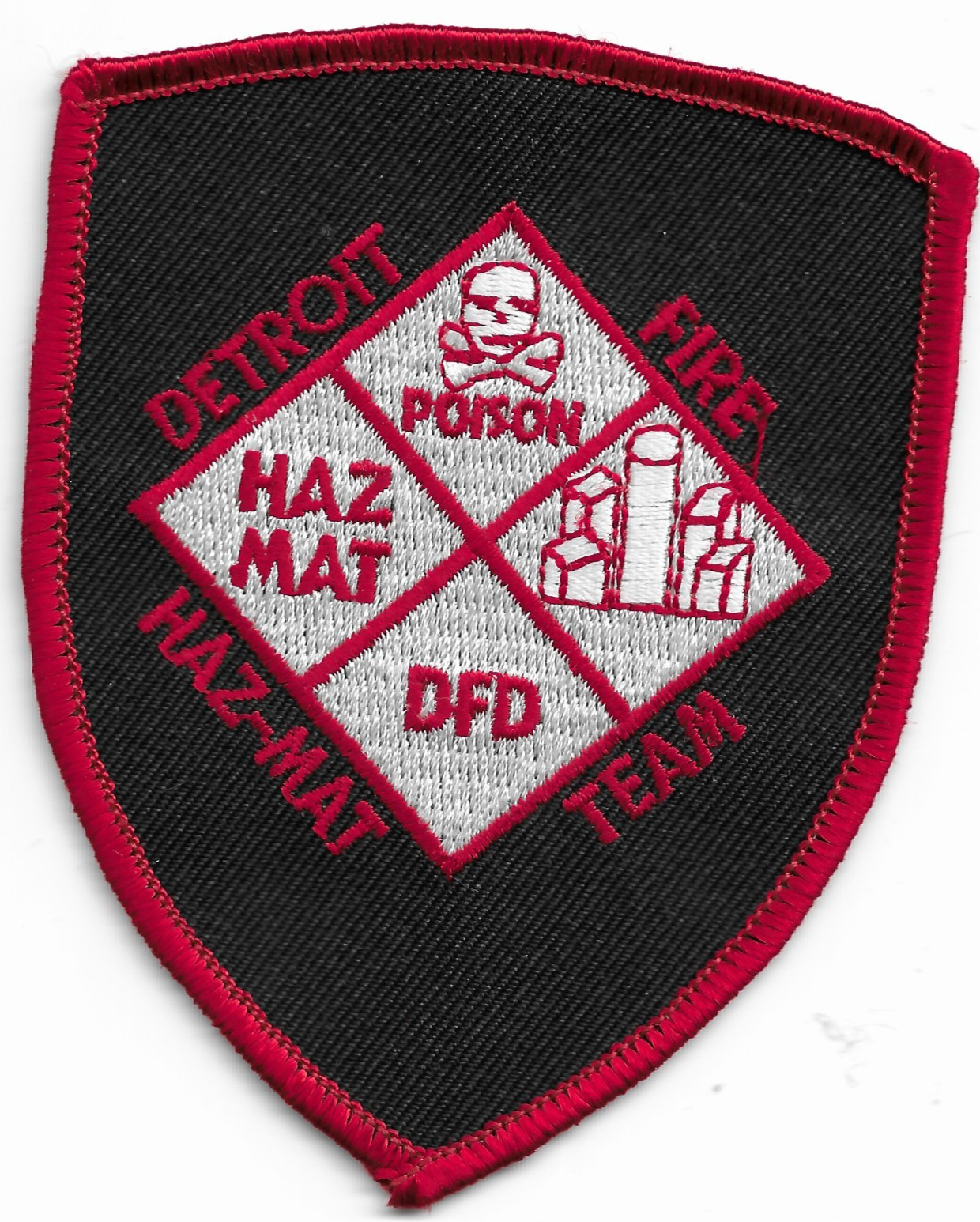 Detroit Fire HAZ-MAT Team old style-red, Michigan (3" x 4" size) fire patch