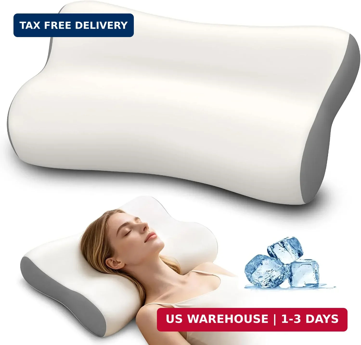 Cervical Neck Pillow - Ergonomic Side Sleeper Pillow for Pain Relief, Contour Me