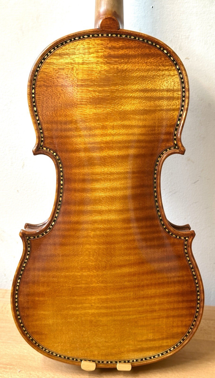 MAGNIFICENT Inlaid 1 Piece Flamed Back! 4/4 Violin Copy of Italian Stradivari