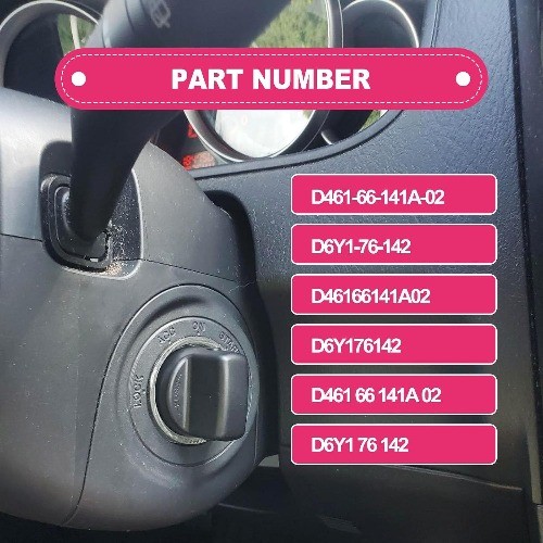 Ignition Key Knob Push Turn Switch & Insert Set Compatible with Lancer 2008-2017