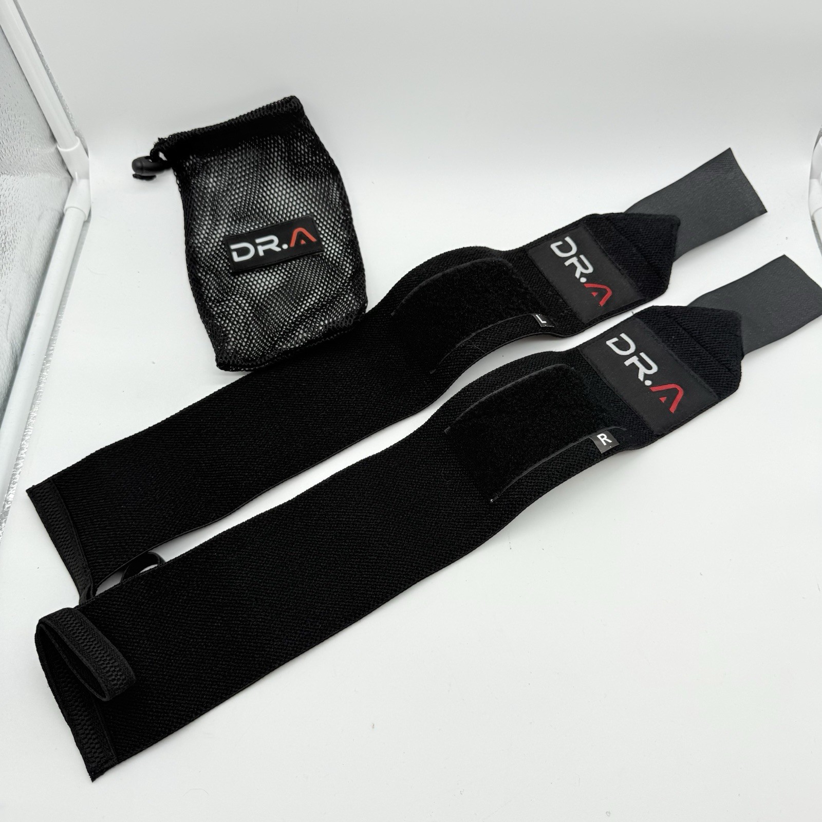 Dr. Arthritis Gym Wrist Wraps Heavy Duty Gym Straps Lifting 20” x 3” w Pouch