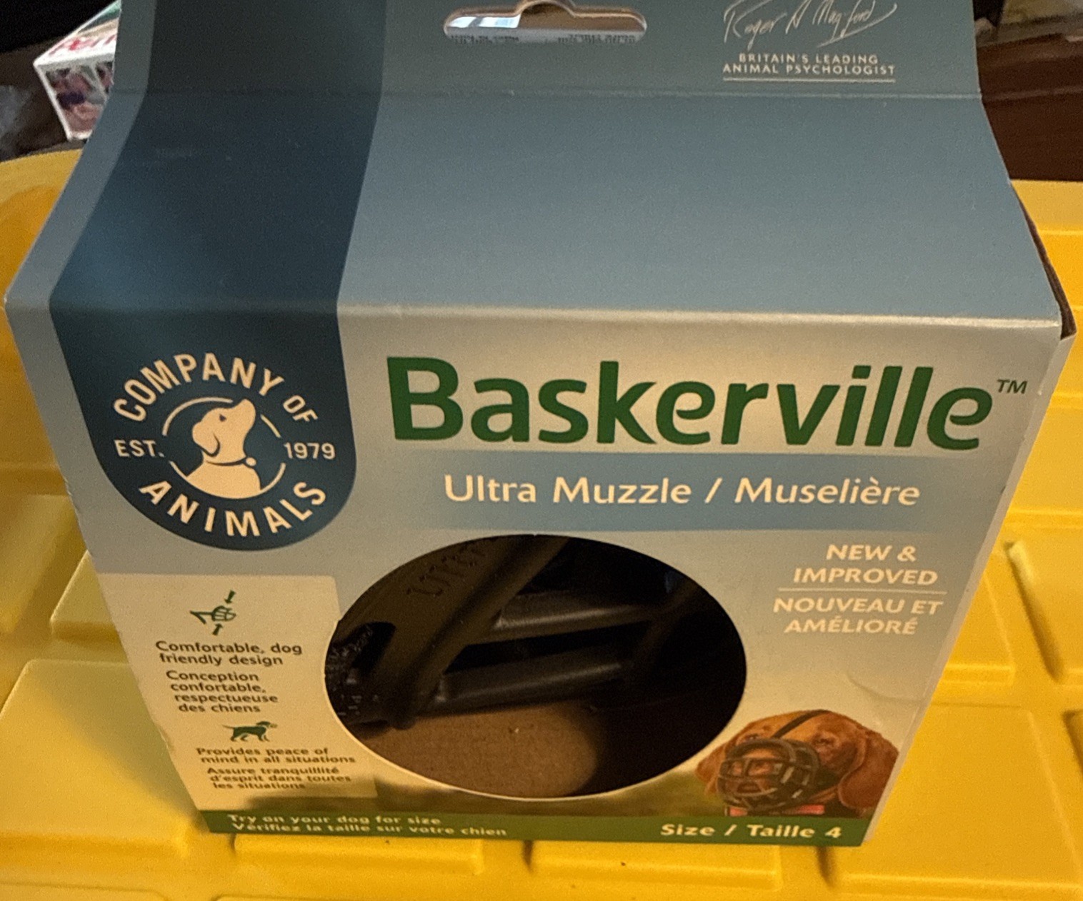 Baskerville Ultra Basket Muzzle Canine Dog Size 4 NEW IN PACKAGE 3.5” X 12.5”