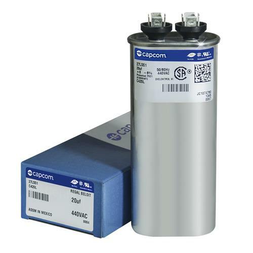 Genteq / GE  20 uf MFD x 440 VAC - Oval Capacitor # 27L551  C420L