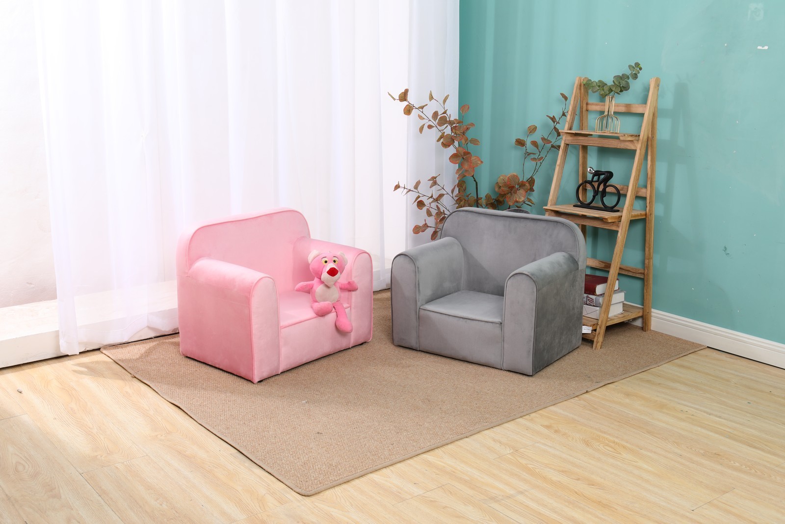 Kids Club Sofa, Toddler Couch with Arms for Childrens Playroom Nursery