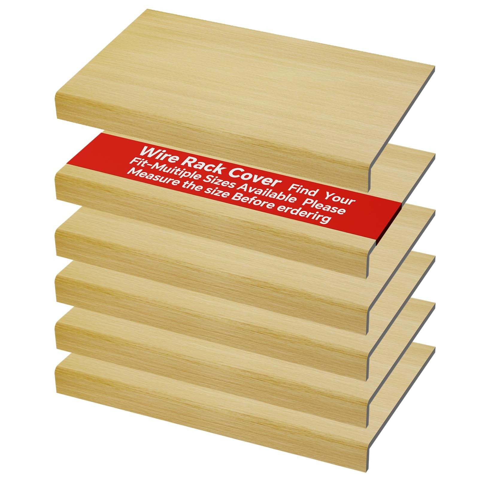 6-Pack Wire Rack Covers for Shelves - Imitation Wood-Look 24x12, Wire Rack Co...