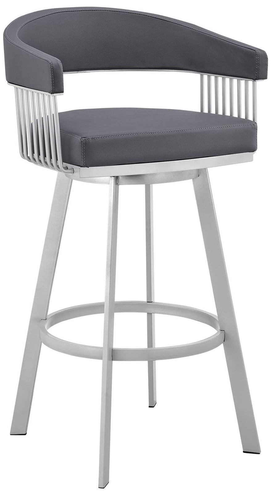 Chelsea 25" Slate Gray Faux Leather Swivel Counter Stool