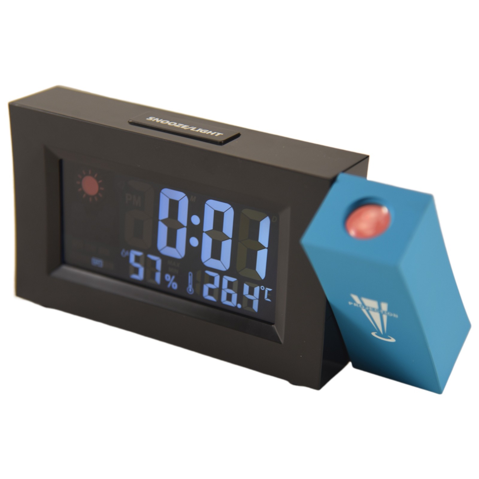 Projection Digital Alarm Clock Date Snooze Function Adjustable Angle6892