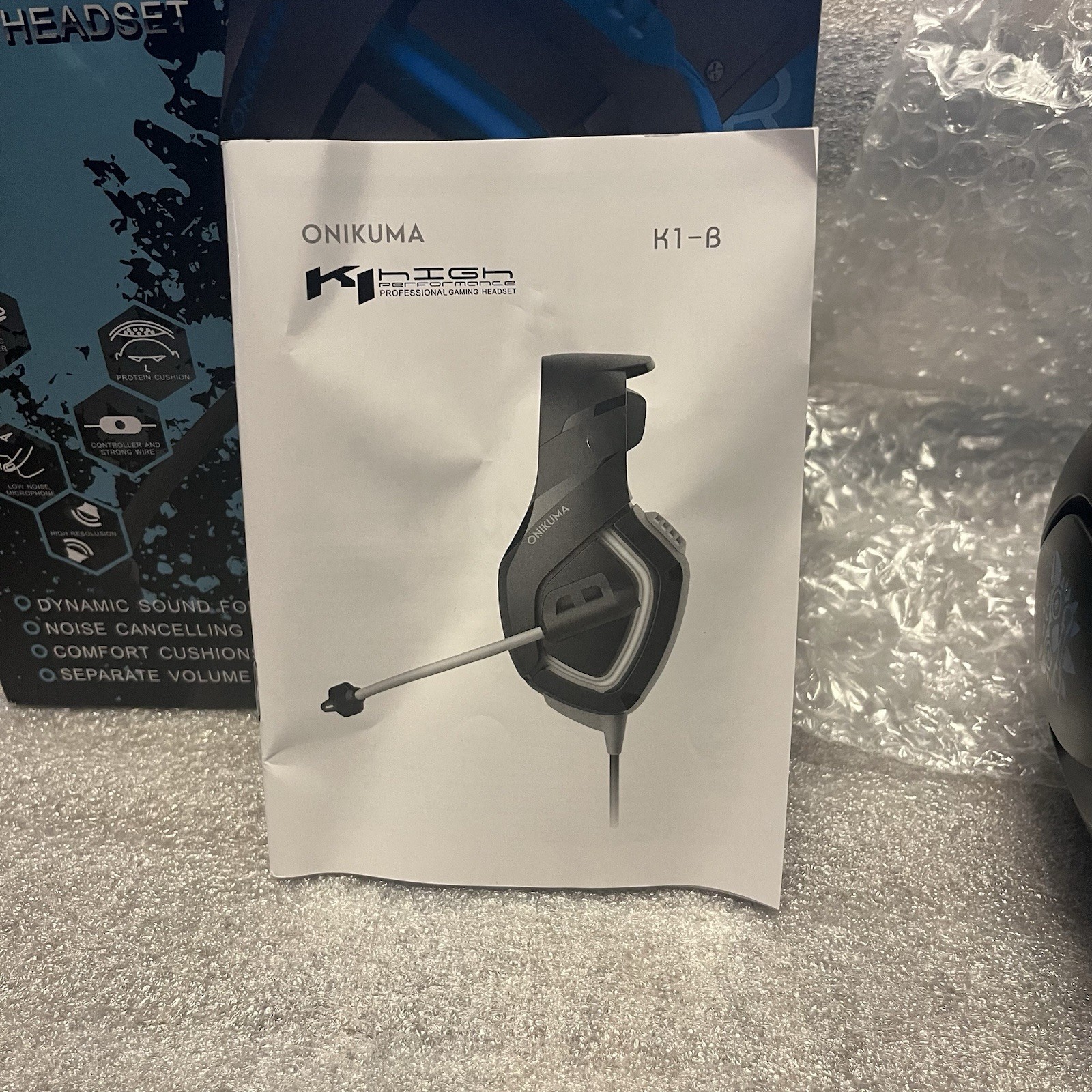 ONIKUMA K1-B PRO Gaming Headset New In Open Box Blue