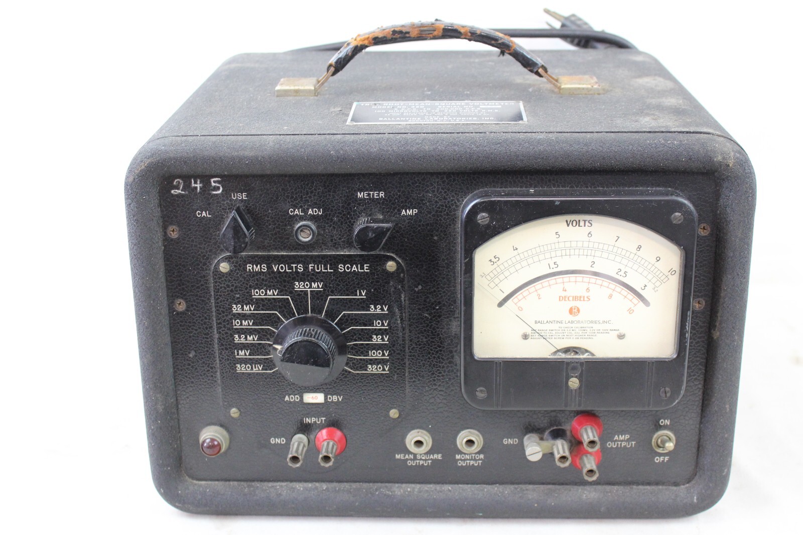 Vintage True Root Mean Square Ballantine Laboratories Voltmeter Model 320 Rare