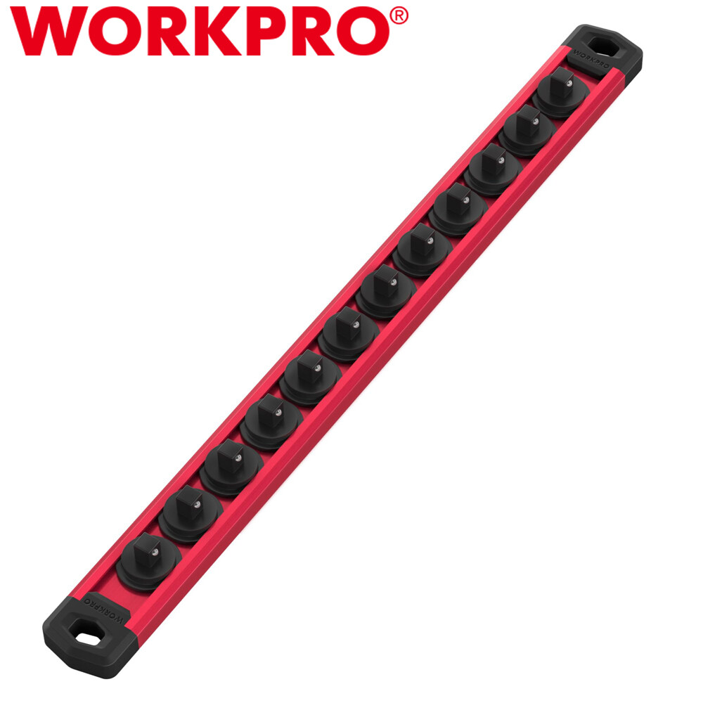 WORKPRO Magnetic Socket Organizer 1/4 Drive Socket Rail Heavy Duty Socket Holder
