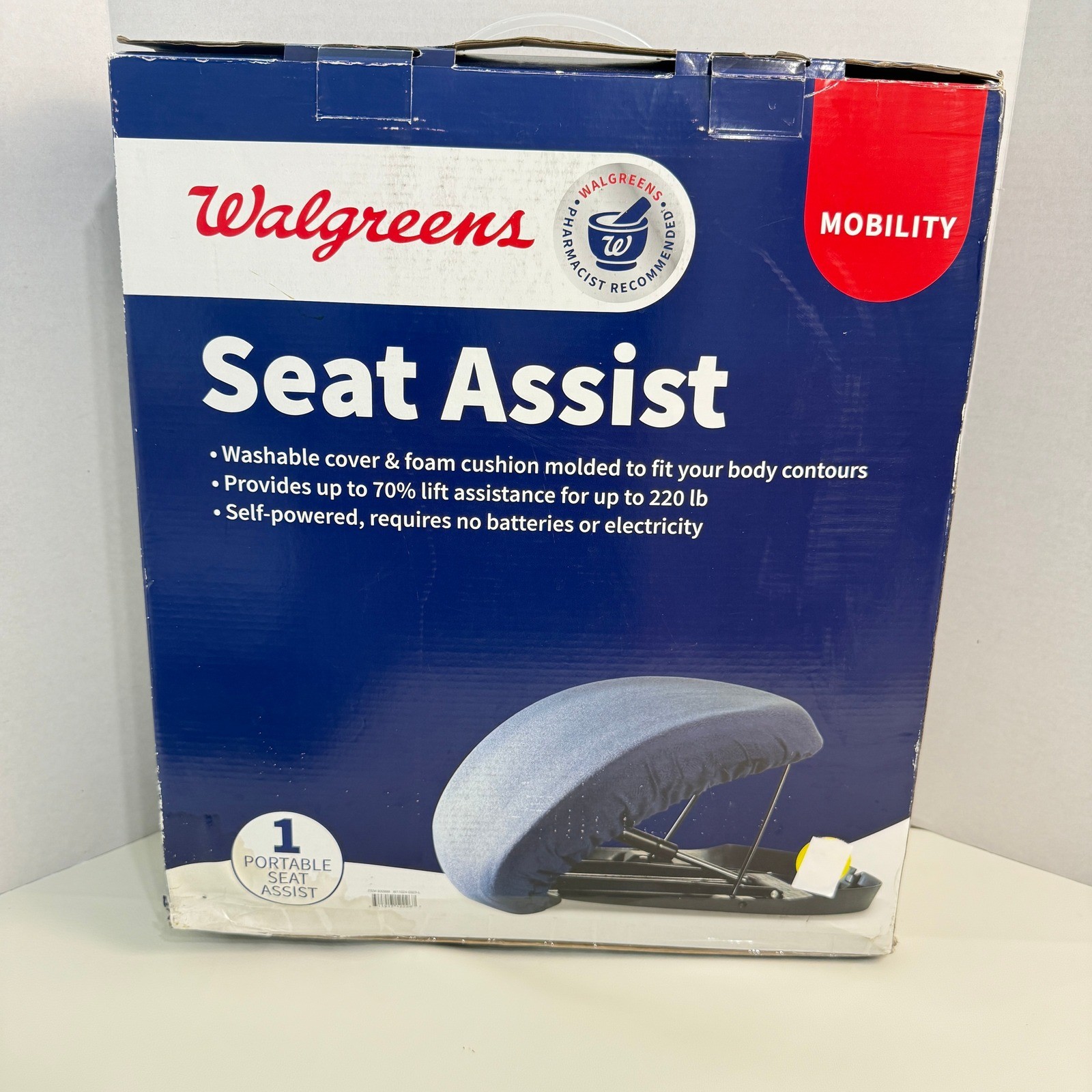 Seat Assist Mobility Lifting Aid Device Blue 220lb Capacity Portable Stand Aid