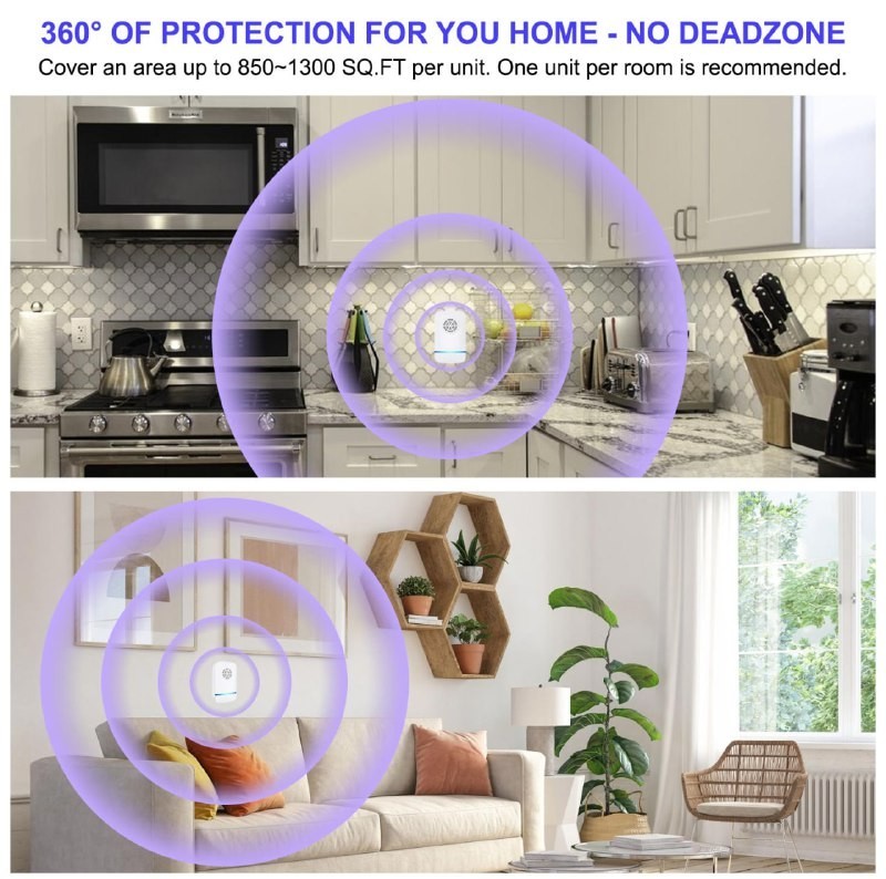 (3 Pack) 6 pcs Ultrasonic Pest Repeller Control Electronic Repellent Bug Pests