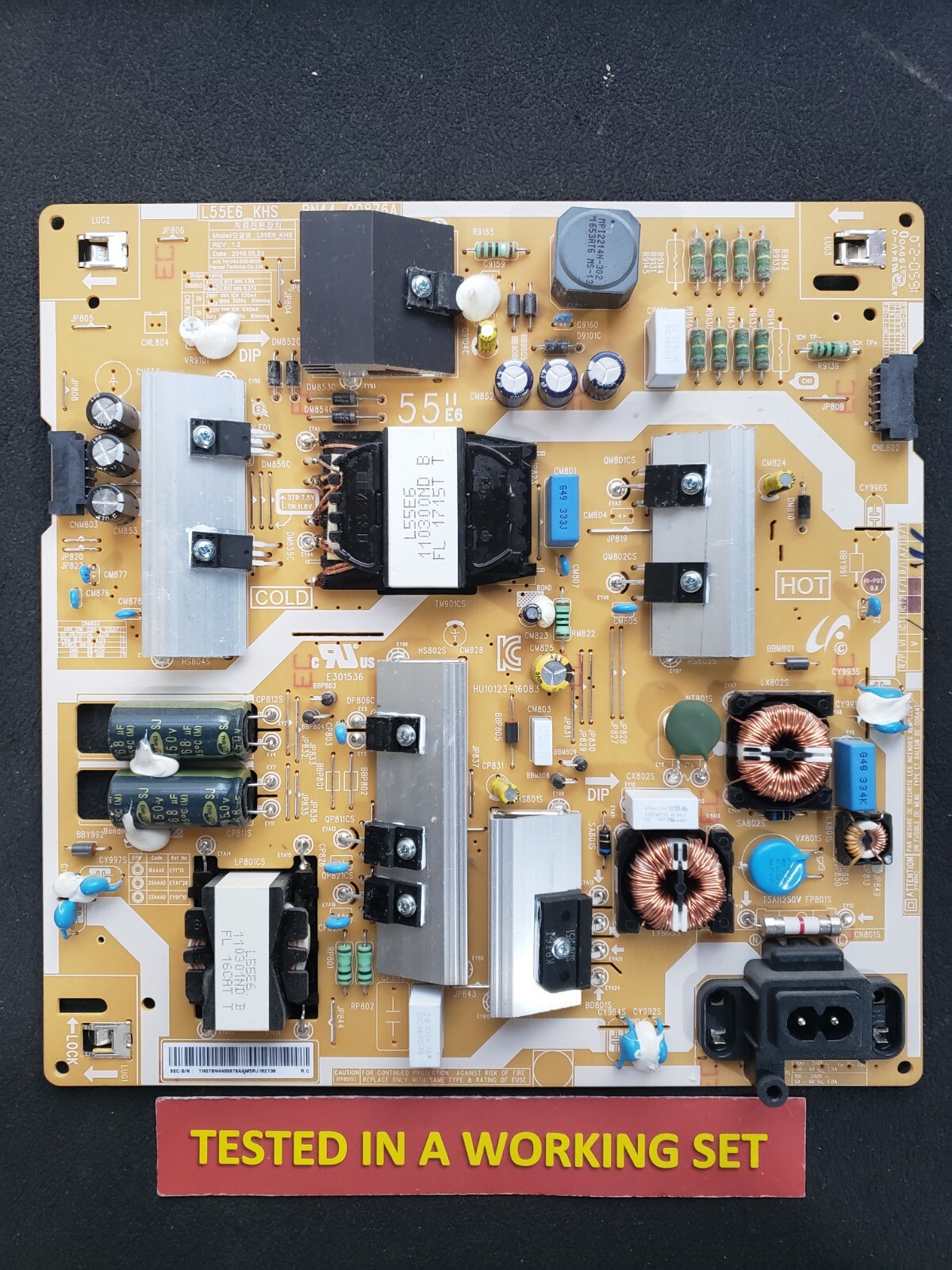 (WORKING) SAMSUNG POWER SUPPLY BN44-00876A USE PART NUMBER , NOT MODEL