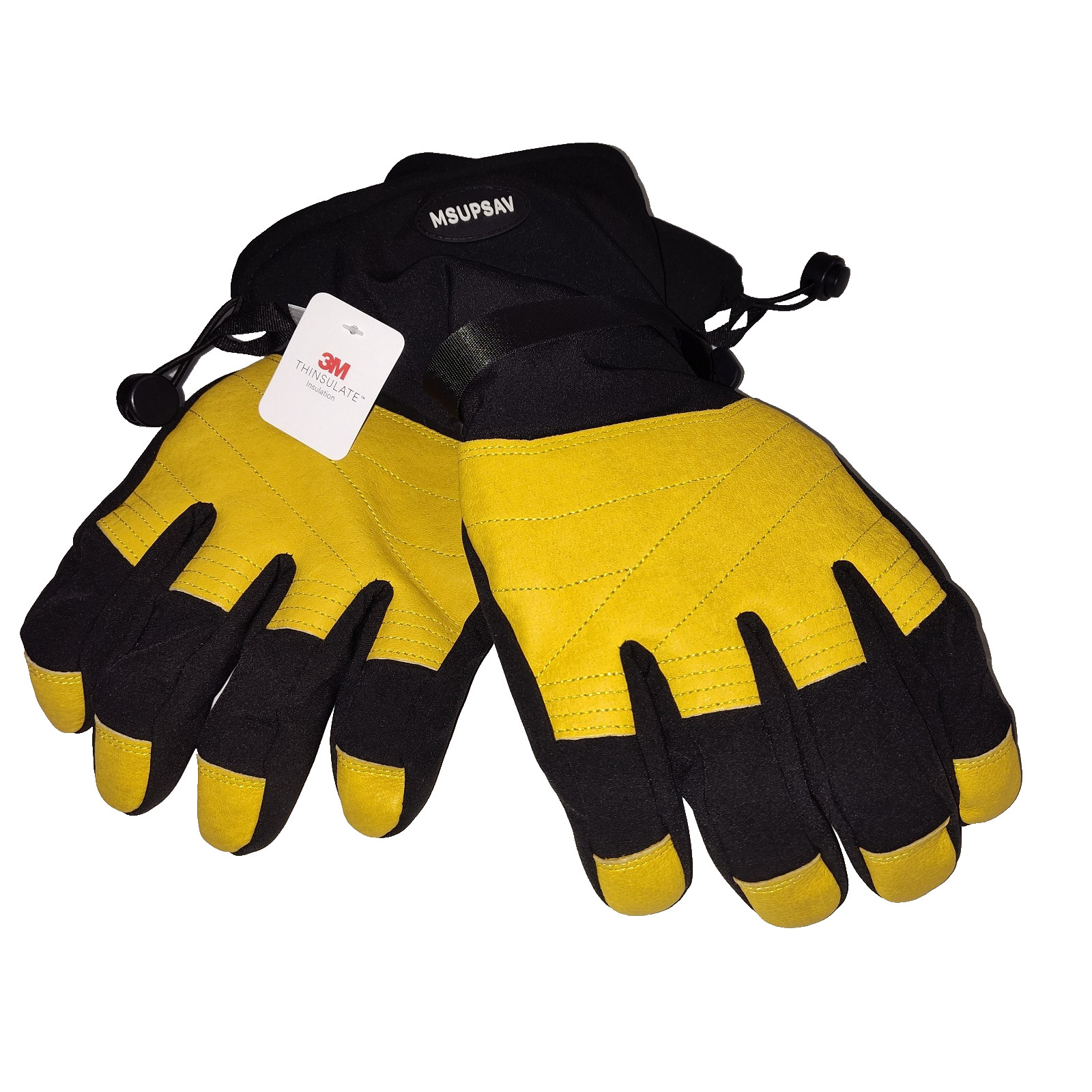 3M Thinsulate Insulated Gloves Yellow Black Winter Work Ski Gloves XL