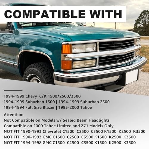 Headlight Assembly Compatible with 1994-1998 OBS Chevy 1994-1998 Chevy