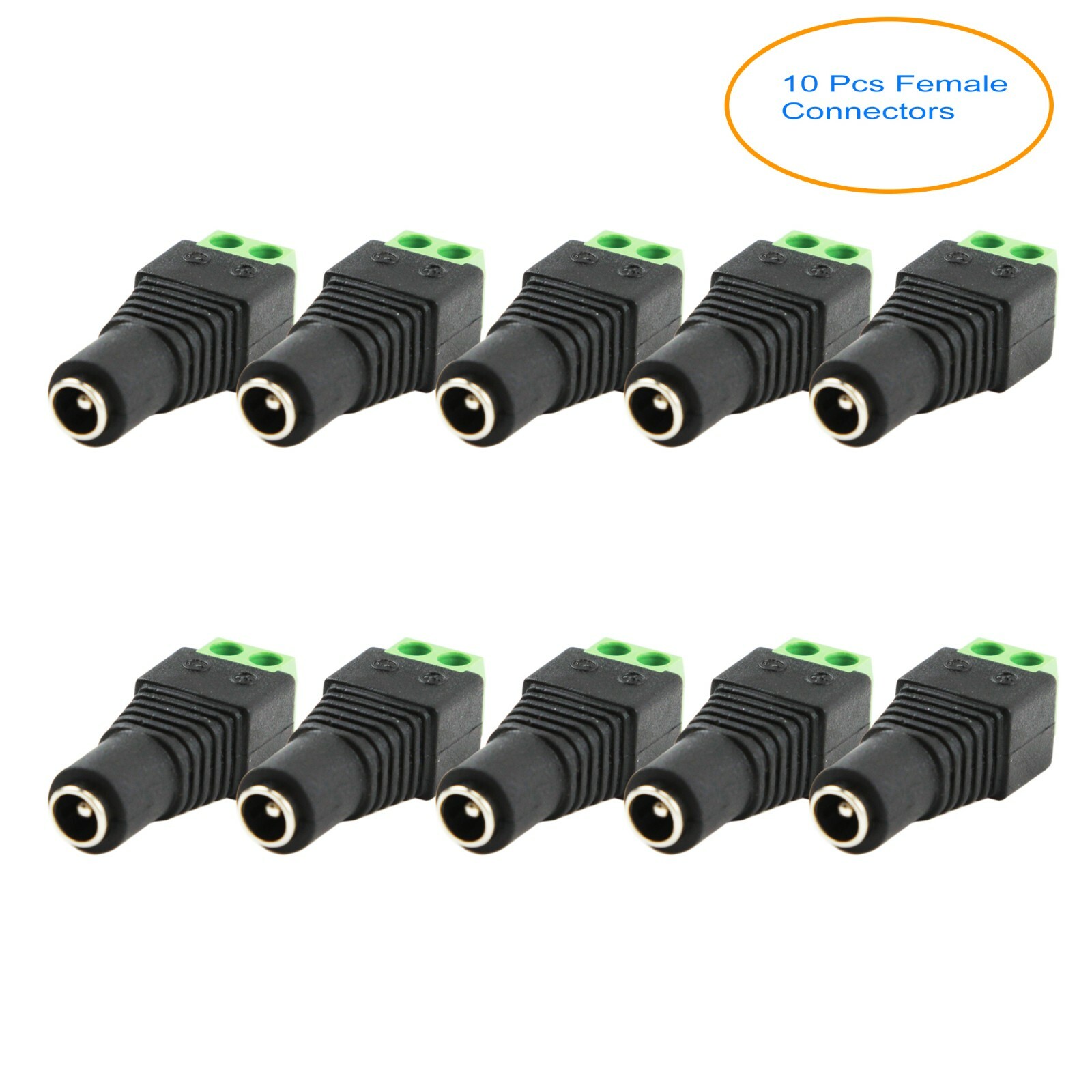 InstallerCCTV Female 5.5mm x 2.1mm Power Barrel Connectors, Pack of 10