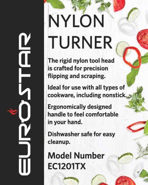 EUROSTAR Nonstick Cooking Turner, Black