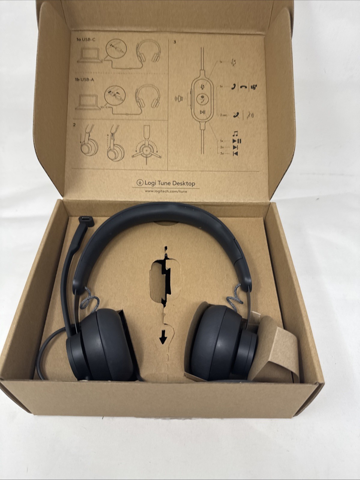 Logitech Zone Wired USB-C Noise Cancelling Headset with USB-A Adapter