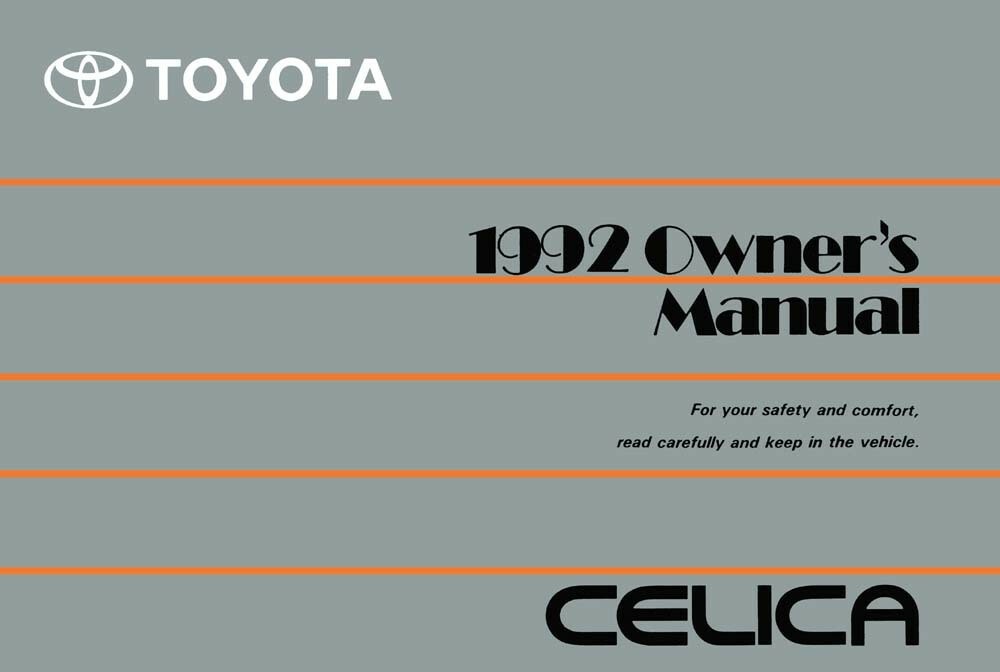 1992 Toyota Celica Owner's Manual