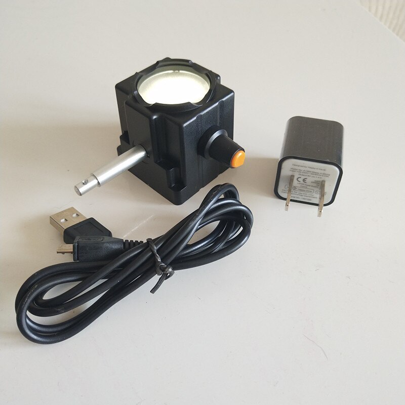 White USB Rechargeable Biological Microscope Adjustable LED Light Source