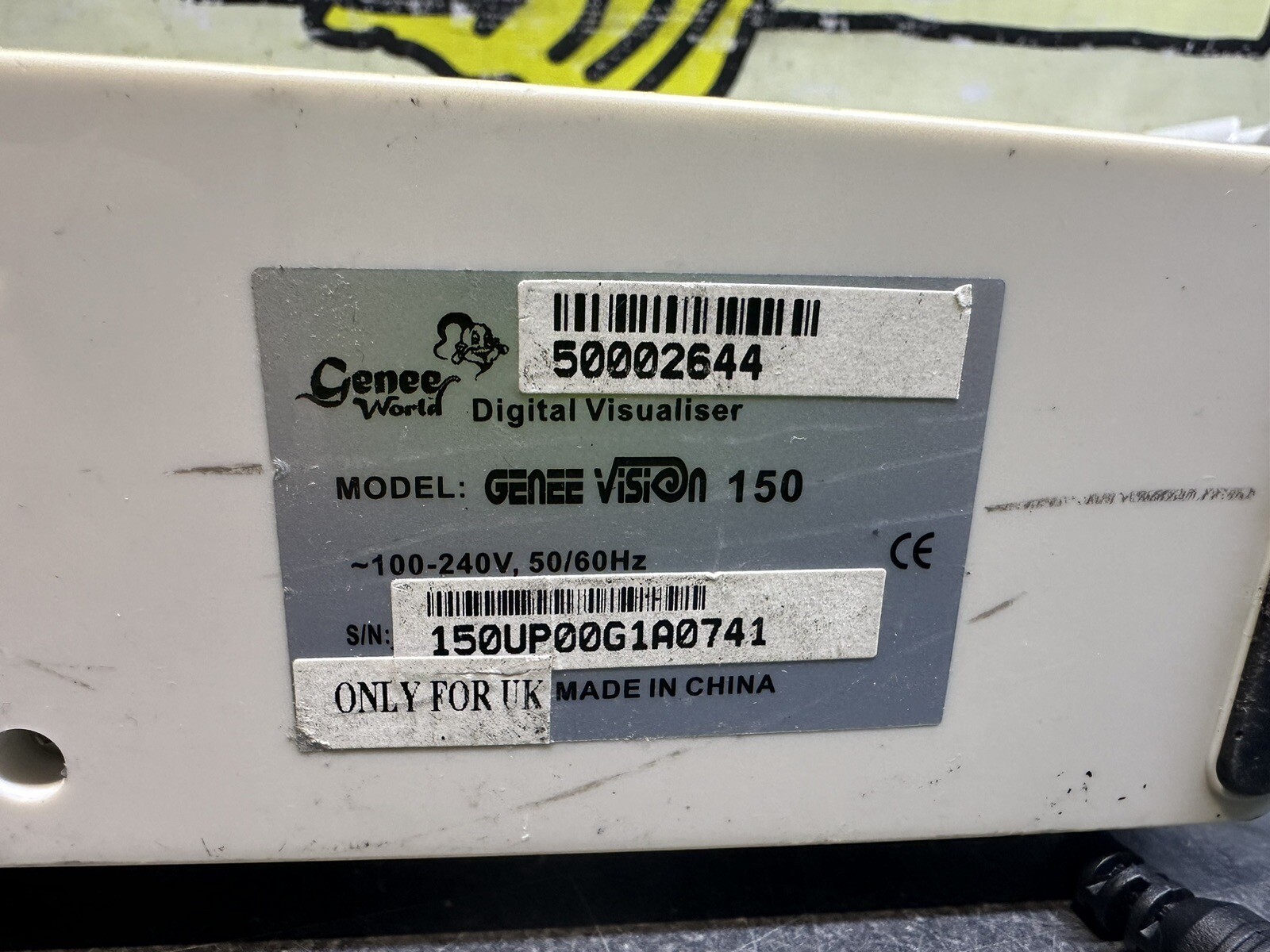 Genee Vision 150 document camera with PSU TESTED WORKING FREE UK P+P #3H