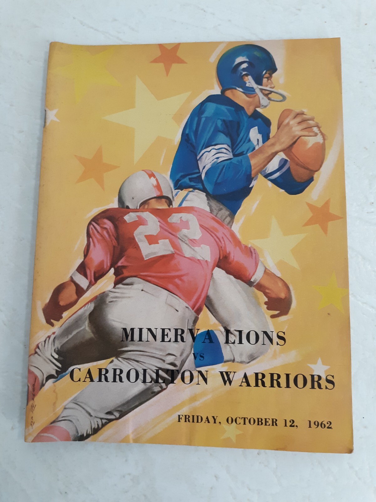 Ohio Minerva Lions vs Carrollton Warriors Oct. 12, 1962 football program