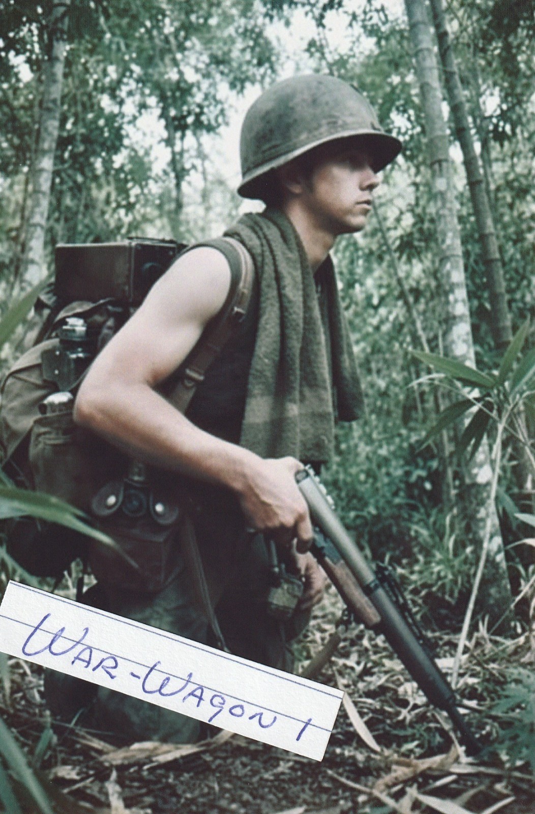 Vietnam  War  Photos --   Soldier In Jungle