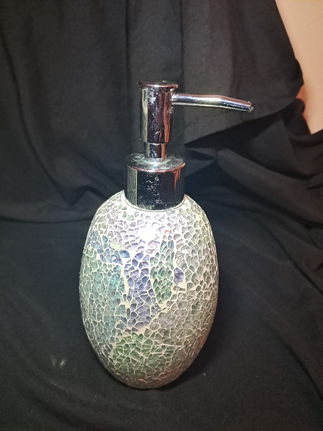 Teal Mosaic Tissue Cover Soap Dispenser And Soap Dish