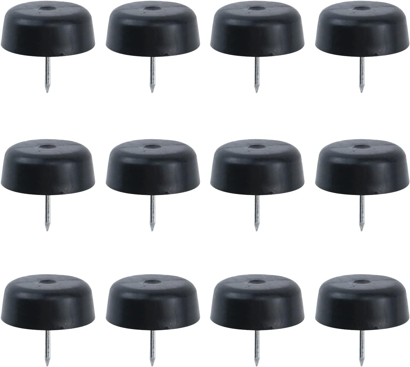 Adjustable 1-1/3" Cabinet Sofa Feet - Durable Nail-On Furniture Glides, 12pcs