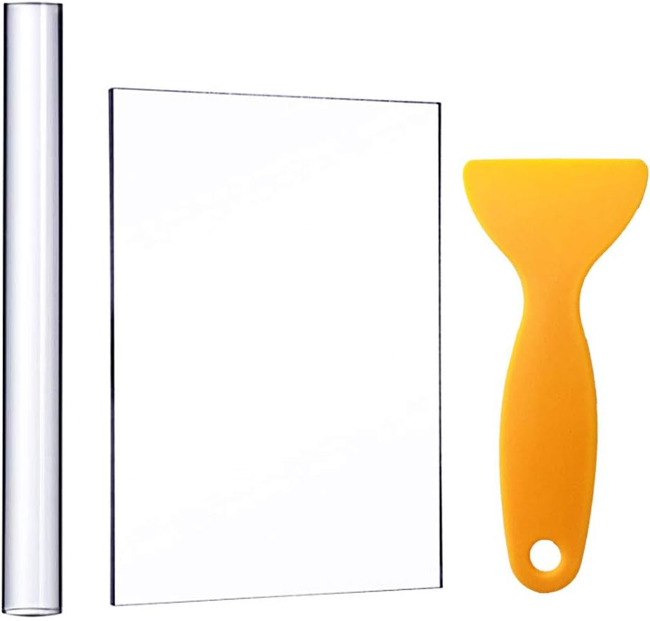 Acrylic Clay Roller with Sheet Backing Board, Assisted Shovel, Rubber Tools/Moul