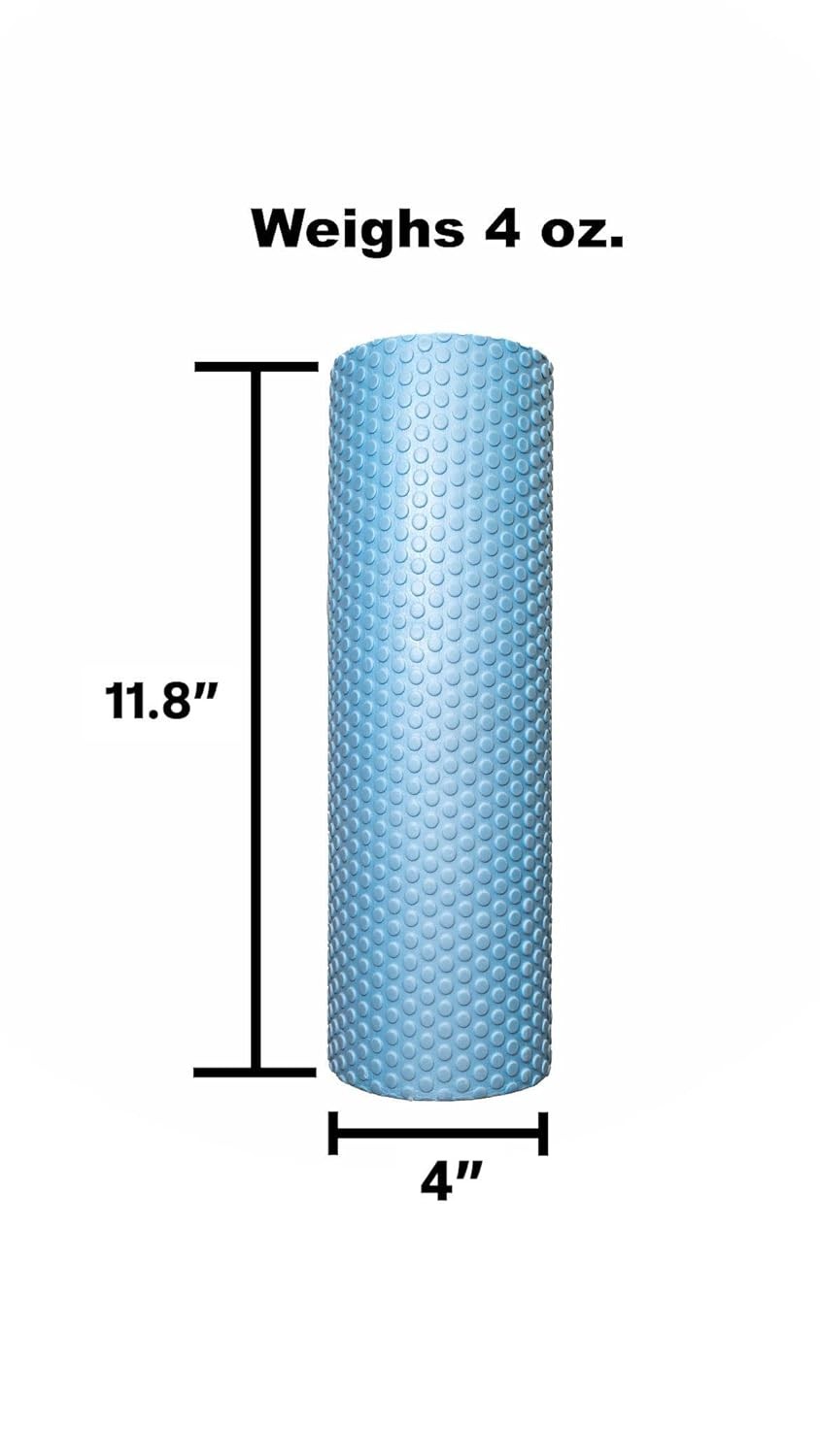 8 Inch Light Blue Medium Density Foam Massage Roller Trigger Point Muscle Roller