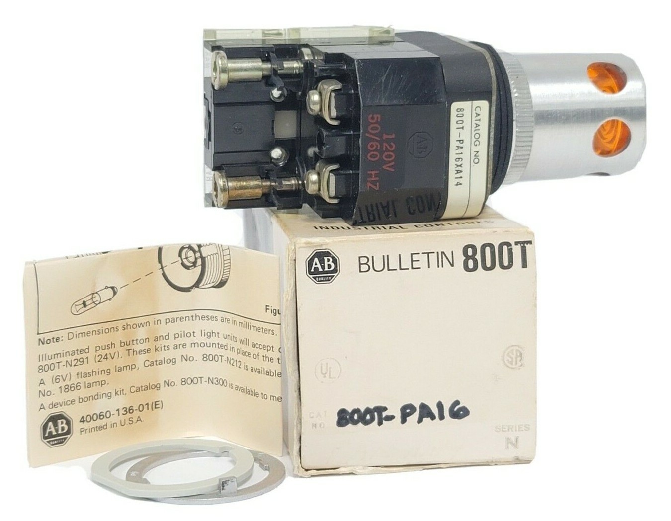 NIB ALLEN BRADLEY 800T-PA16XA14 PUSHBUTTON 120V 50/60HZ SER. N