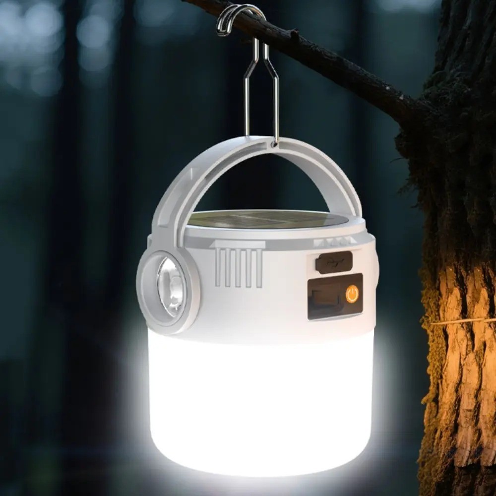 Solar Portable Rechargeable LED Camping Lantern Flashlight Lamp USB Rechargeable