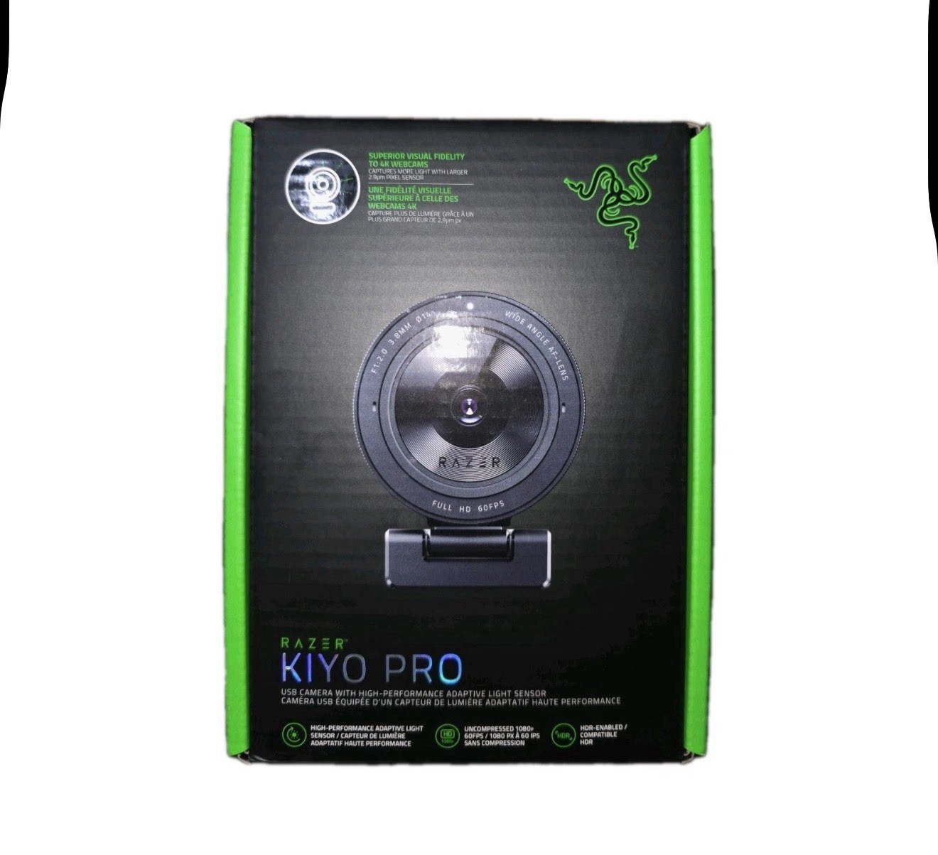 Razer Kiyo Pro Streaming Webcam 1080P @ 60FPS, HDR @ 30FPS - Black -