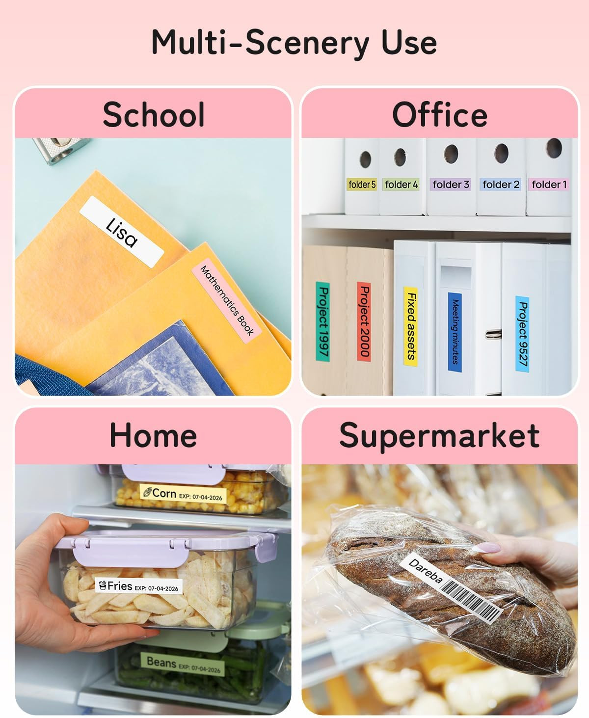 Label Maker Machine with Tape, P12 Ribbon Printer Machine Small Bluetooth Label