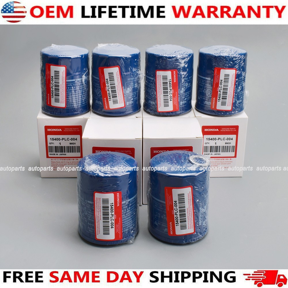 6PCS Genuine For Honda Oil Filters w/ Drain Plug Washer 15400-PLC-004 OEM Sealed