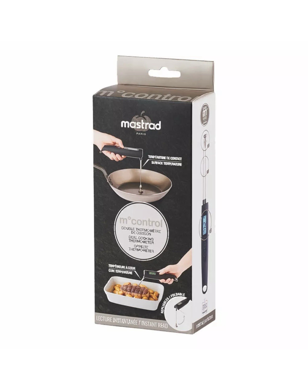 Mastrad M Control Black Double Thermometer, Roast Thermometer, Thermometer Grey